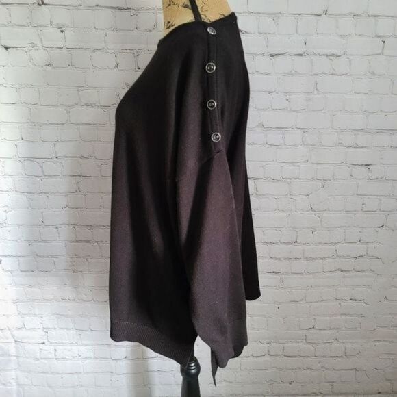89th + Madison Black Button Shoulder Sweater - Picture 2 of 12